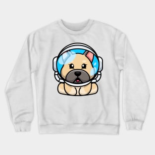 Cute baby bulldog wearing an astronaut helmet, cartoon character Crewneck Sweatshirt